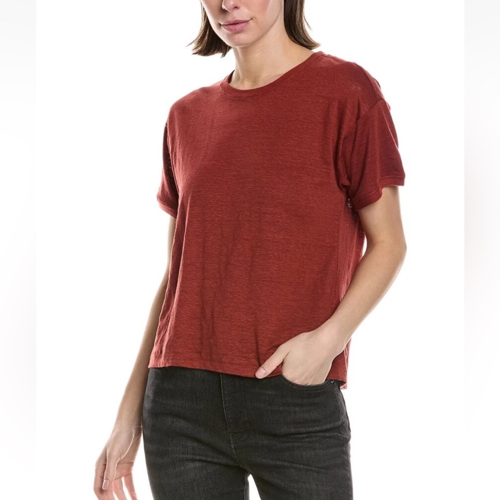 Frame XS 100%Linen Rust Women's Casual Top